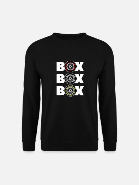 BOX BOX BOX - White Text - Unisex Sweatshirt - black