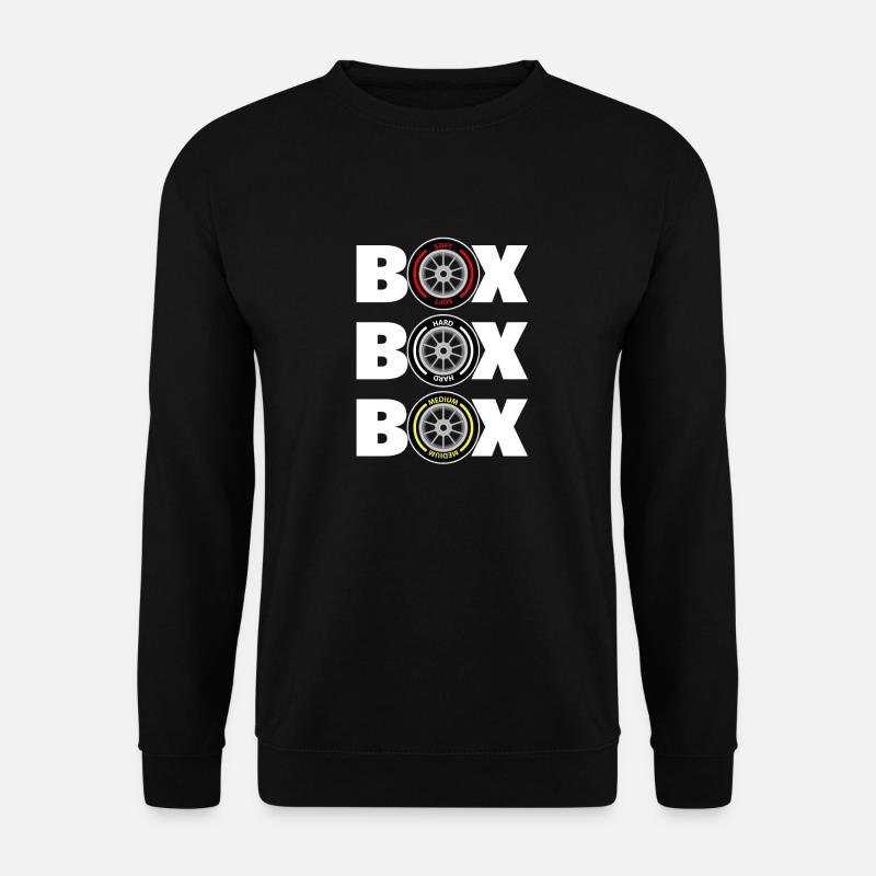 BOX BOX BOX - Weißer Text - Unisex Pullover - Schwarz