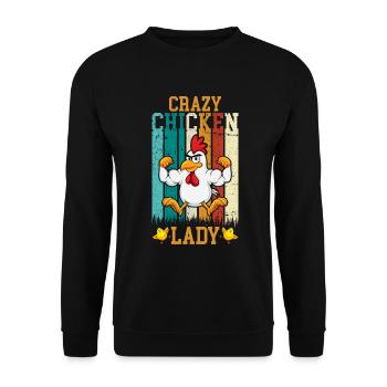 Poulet Lady Poulets Fermier Amateurs de poulet - Sweat-shirt Unisexe - noir - Devant - Alina (178cm) & Michal (187cm)