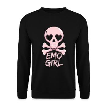 Emo Girl! - Unisex Pullover - Schwarz - Vorne - Alina (178cm) & Michal (187cm)