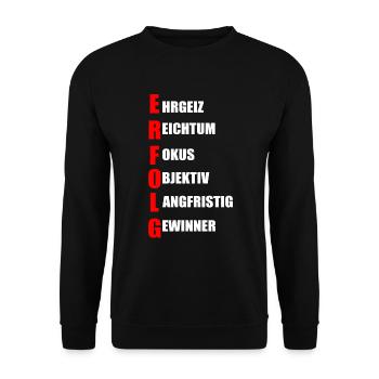Erfolg - Unisex Pullover - Schwarz - Vorne - Alina (178cm) & Michal (187cm)