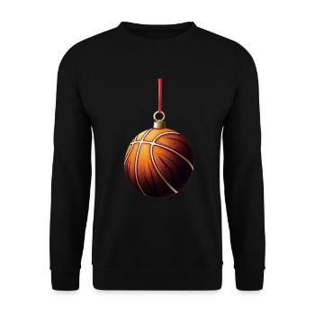 FROHE WEIHNACHTEN BASKETBALL - Unisex Pullover - Schwarz - Vorne - Alina (178cm) & Michal (187cm)