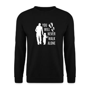 Father and Son Dad Child Dad Boy Footprint Fun - Unisex Sweatshirt - black - Front - Alina (178cm) & Michal (187cm)