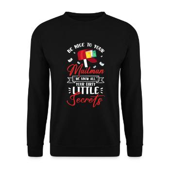 Post Parcel Delivery Mail - Unisex Sweatshirt - black - Front - Alina (178cm) & Michal (187cm)