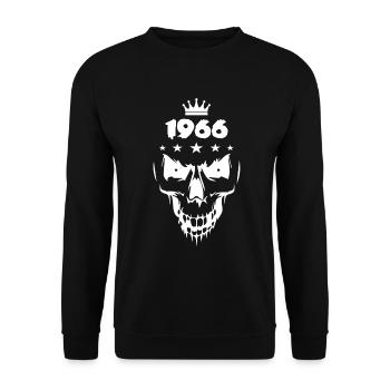 1966 Totenkopf - Unisex Pullover - Schwarz - Vorne - Alina (178cm) & Michal (187cm)
