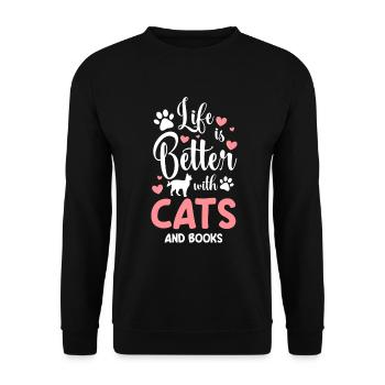 Cats Pet Mistress - Unisex Sweatshirt - black - Front - Alina (178cm) & Michal (187cm)