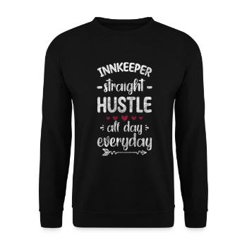 Wirt Feier Bar Wein - Unisex Pullover - Schwarz - Vorne - Alina (178cm) & Michal (187cm)