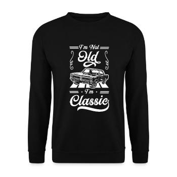 Automobil Retro Car Classic - Unisex Pullover - Schwarz - Vorne - Alina (178cm) & Michal (187cm)
