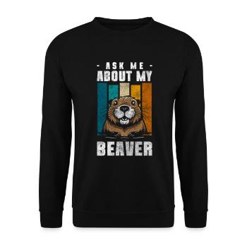 Beaver Tree Cutter Zoo Nature Conservation - Unisex Sweatshirt - black - Front - Alina (178cm) & Michal (187cm)