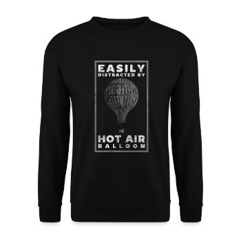 Balloon Flying Clouds Travel - Unisex Sweatshirt - black - Front - Alina (178cm) & Michal (187cm)