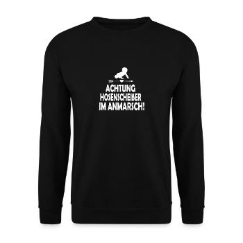 Schwangerschaft - Unisex Pullover - Schwarz - Vorne - Alina (178cm) & Michal (187cm)