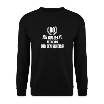 60 Geburtstag - Unisex Pullover - Schwarz - Vorne - Alina (178cm) & Michal (187cm)