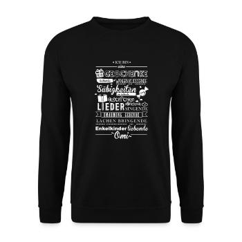 Oma Liebe Süssigkeiten Geschenke - Unisex Pullover - Schwarz - Vorne - Alina (178cm) & Michal (187cm)