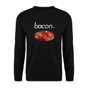 Bacon Foodie Foodlover Food Gift Gift Idea - Unisex Sweatshirt - black - Front - Alina (178cm) & Michal (187cm)