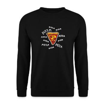 Pizza Pizza Pizza - Unisex Pullover - Schwarz - Vorne - Alina (178cm) & Michal (187cm)