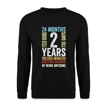 2nd anniversary gift, kids birthday gift, wedding - Unisex Sweatshirt - black - Front - Alina (178cm) & Michal (187cm)