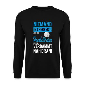Handballtrainer Handball - Unisex Pullover - Schwarz - Vorne - Alina (178cm) & Michal (187cm)