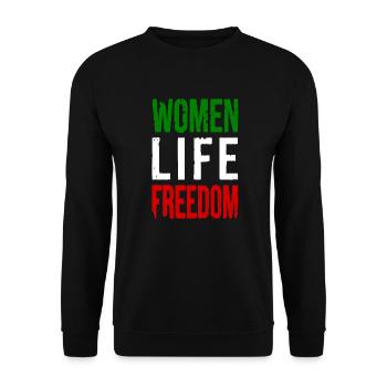 Women life freedom - Sweat-shirt Unisexe - noir - Devant - Alina (178cm) & Michal (187cm)