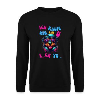 Rottweiler "Fuck You" - Unisex Pullover - Schwarz - Vorne - Alina (178cm) & Michal (187cm)