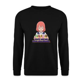 Life's Better with Macarons – Sweet Treat - Unisex Sweatshirt - black - Front - Alina (178cm) & Michal (187cm)