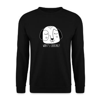 Visage de chien de dessin animé avec dire - Sweat-shirt Unisexe - noir - Devant - Alina (178cm) & Michal (187cm)