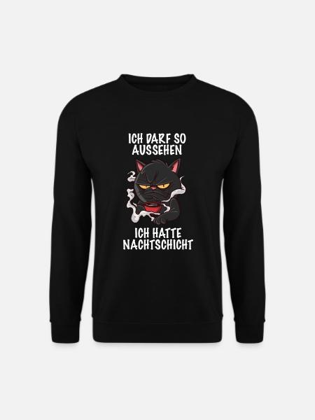 Ich darf so aussehen ich hatte Nachtschicht Kaffee - Unisex Pullover - Schwarz