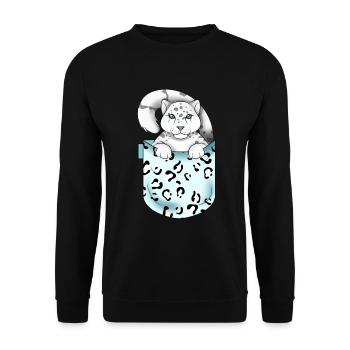 Schneeleopard - Unisex Pullover - Schwarz - Vorne - Alina (178cm) & Michal (187cm)