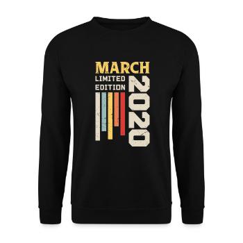 Mars 2020 - Cadeau anniversaire Mars 2020 Mars - Sweat-shirt Unisexe - noir - Devant - Alina (178cm) & Michal (187cm)