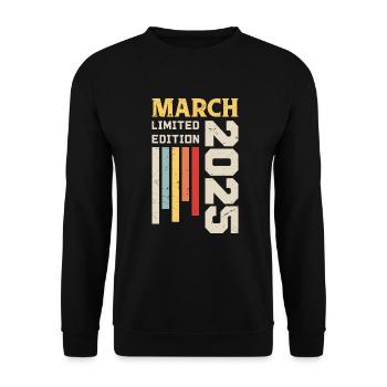 Mars 2025 - Cadeau anniversaire Mars 2025 Mars - Sweat-shirt Unisexe - noir - Devant - Alina (178cm) & Michal (187cm)
