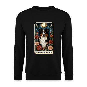Australischer Schäferhund - Unisex Pullover - Schwarz - Vorne - Alina (178cm) & Michal (187cm)