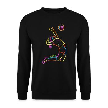 Joueuse de volley-ball fille colorée joueuse de volley-ball - Sweat-shirt Unisexe - noir - Devant - Alina (178cm) & Michal (187cm)