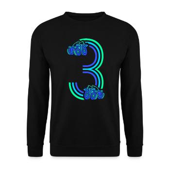 3. Geburtstag Rennauto 3 Jahre alt Rennwagen - Unisex Pullover - Schwarz - Vorne - Alina (178cm) & Michal (187cm)