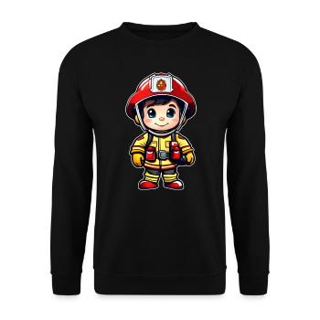 Mignon petit pompier - Sweat-shirt Unisexe - noir - Devant - Alina (178cm) & Michal (187cm)