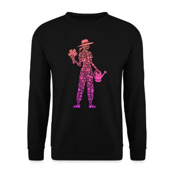 Jardin, Jardinier Amateur, Fleuriste, Femmes, Jardinier - Sweat-shirt Unisexe - noir - Devant - Alina (178cm) & Michal (187cm)