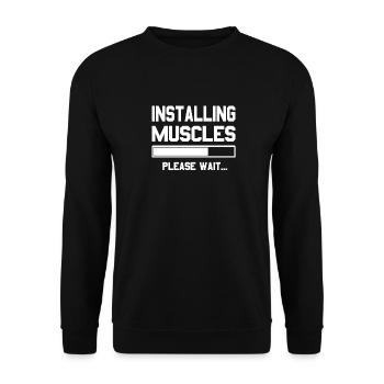 Installing Muscles - Unisex Sweatshirt - black - Front - Alina (178cm) & Michal (187cm)