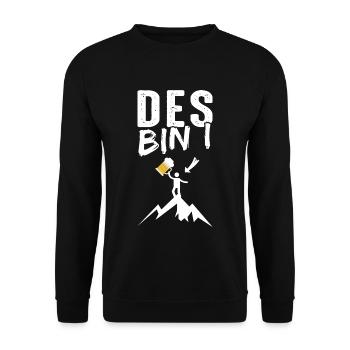 Des Bin I Beer Mountaineer Climbing Nature Mountains Wa - Unisex Sweatshirt - black - Front - Alina (178cm) & Michal (187cm)