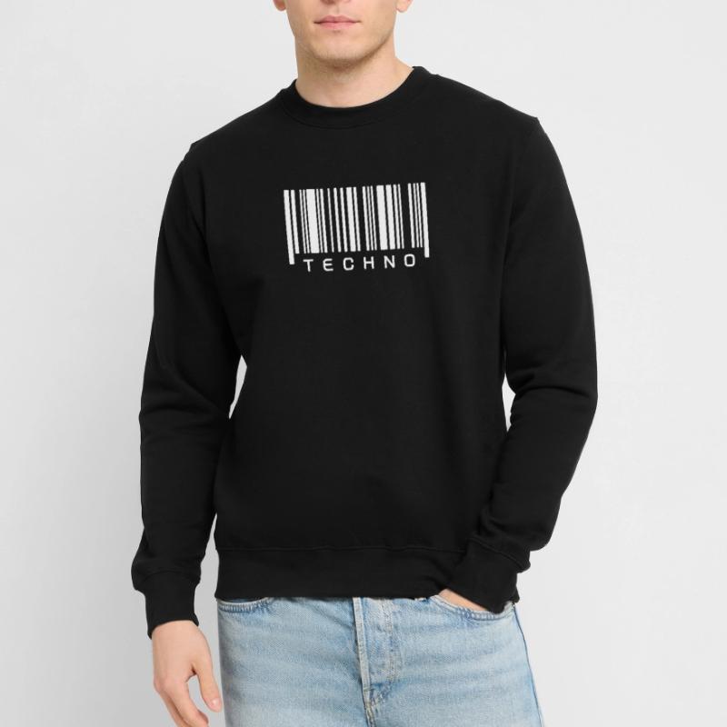 Techno Barcode Strichcode Scan Code Acid Mnml Rave Unisex Pullover