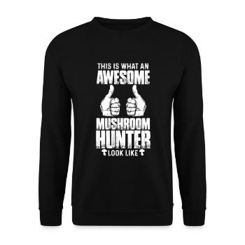 Mushroom pickers and mushroom friends - Unisex Sweatshirt - black - Front - Alina (178cm) & Michal (187cm)