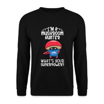 Mushroom pickers and mushroom friends - Unisex Sweatshirt - black - Front - Alina (178cm) & Michal (187cm)