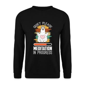 Méditation, Zen Yoga et Pilates - Sweat-shirt Unisexe - noir - Devant - Alina (178cm) & Michal (187cm)