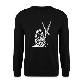 Vintage niedliche Schnecke - Unisex Pullover - Schwarz - Vorne - Alina (178cm) & Michal (187cm)