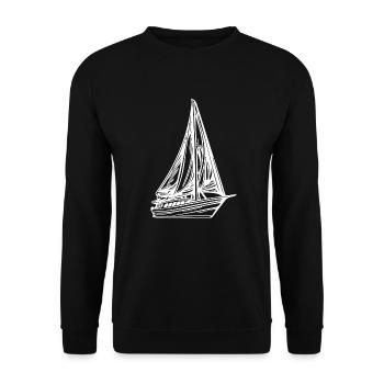 Sailboat with sail for captains and skippers - Unisex Sweatshirt - black - Front - Alina (178cm) & Michal (187cm)