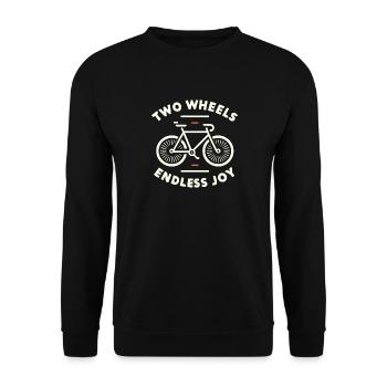 Zwei Räder, unendliche Freude - Unisex Pullover - Schwarz - Vorne - Alina (178cm) & Michal (187cm)
