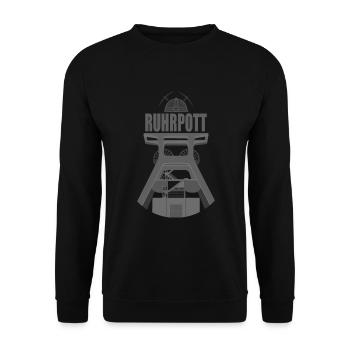 RUHRPOTT RUHRGEBIET ZECHE - Unisex Pullover - Schwarz - Vorne - Alina (178cm) & Michal (187cm)