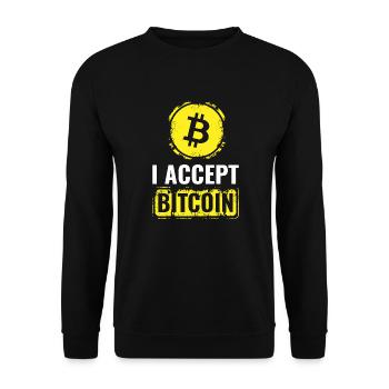 Bitcoin Crypto Currency T-shirt - Unisex Sweatshirt - black - Front - Alina (178cm) & Michal (187cm)