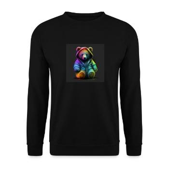 PLUSH - SWEET TEDDY BEAR - GIFT IDEA - Unisex Sweatshirt - black - Front - Alina (178cm) & Michal (187cm)
