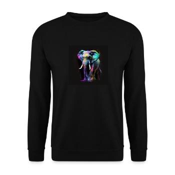 BEAUTIFUL ELEPHANT WITH REFLECTION - Unisex Sweatshirt - black - Front - Alina (178cm) & Michal (187cm)
