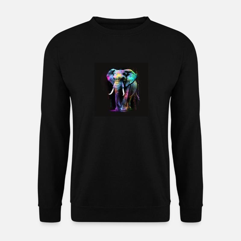 BEAUTIFUL ELEPHANT WITH REFLECTION - Unisex Sweatshirt - black
