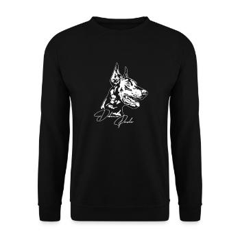 Doberman Pinscher Chien Portrait Chiens Wilsigns - Sweat-shirt Unisexe - noir - Devant - Alina (178cm) & Michal (187cm)