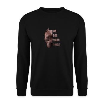 Pit Bull Geschenk Kampfhund Hund Haustier - Unisex Pullover - Schwarz - Vorne - Alina (178cm) & Michal (187cm)